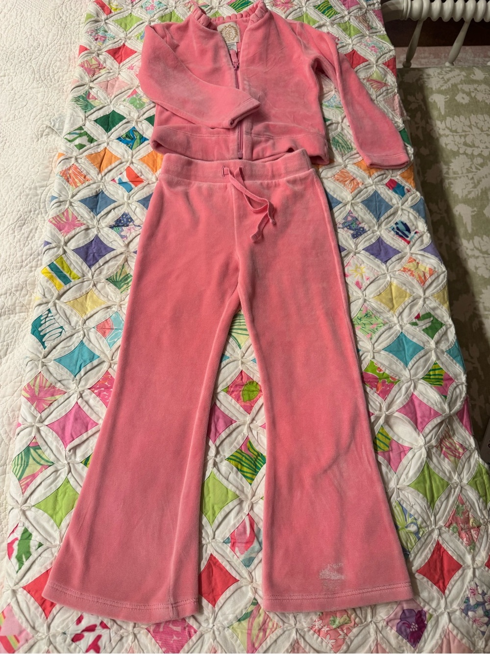EUC TBBC Size 4T Velour Georganna Jacket & Patty Pants - Romany Rose